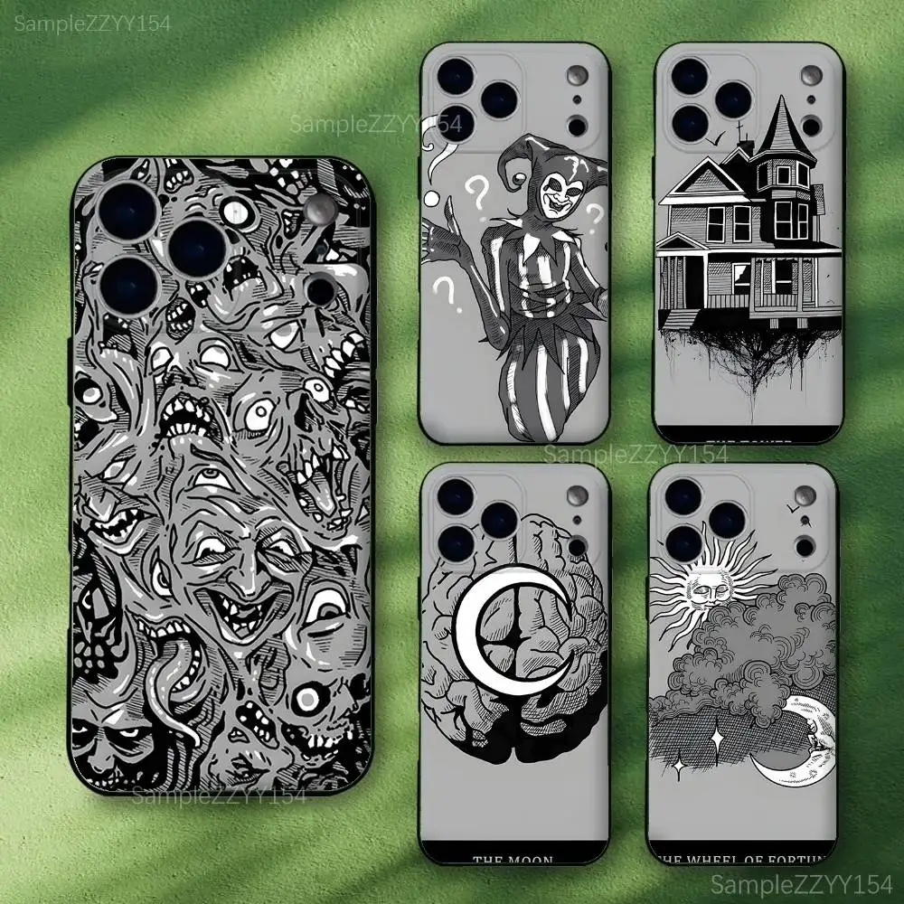 

Phasmophobia Tarot Card Phone Case For 15,16,17,13,14,11,12,Pro,Max,Plus,E,Air,Mini Shockproof Silicone Soft Cover