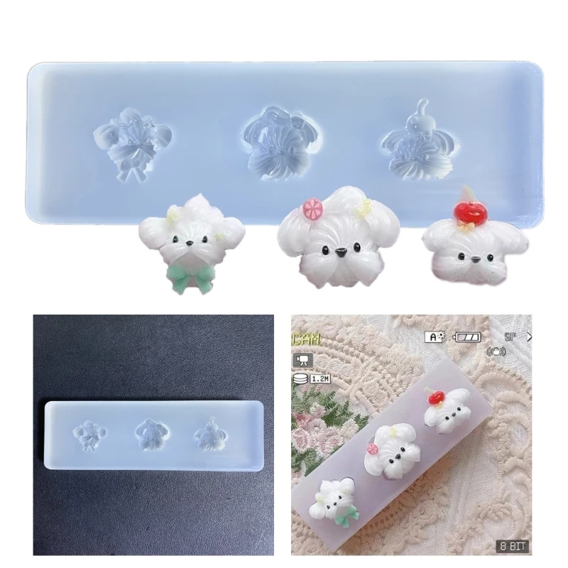 Nail Art Decoration Moulds Dog Themed Silicone DIY Craft Mould Durable Clay Food Molds Suitable for Jewelry DIY Making