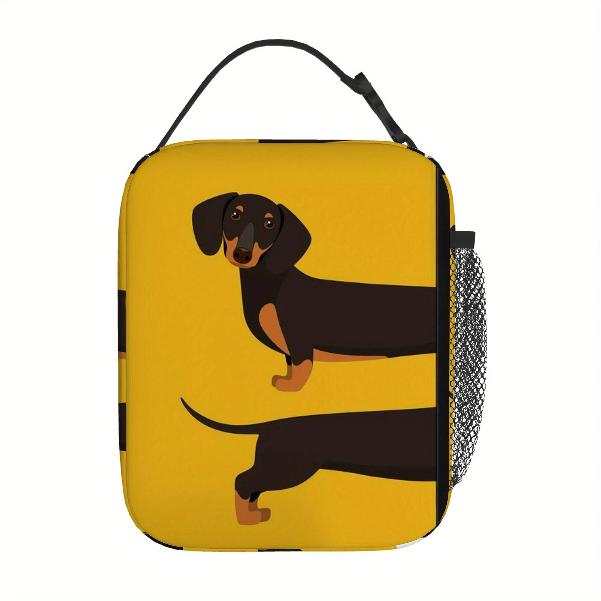 Cute Dachshund Silhouette Artwork on A Thermal Bag, Designed for Insulation. This Bag Is Not for Food Contact
