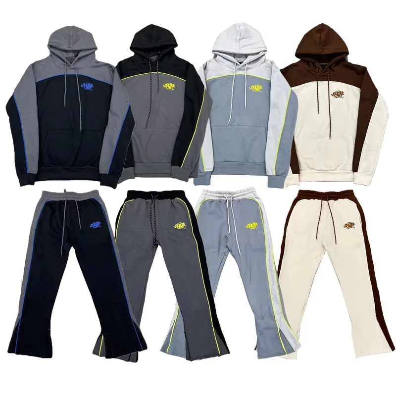 

Мужской комплект: худи на флисовой подкладке с вышивкой и повседневные уличные брюки/шорты для отдыха