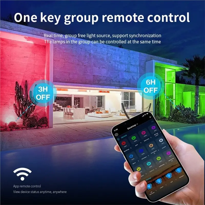 【HAPPY】TUYA Wifi 100W RGB Floodlight APP Controlled Smart Bluetooth Voice For Garden Party Outdoor Light
