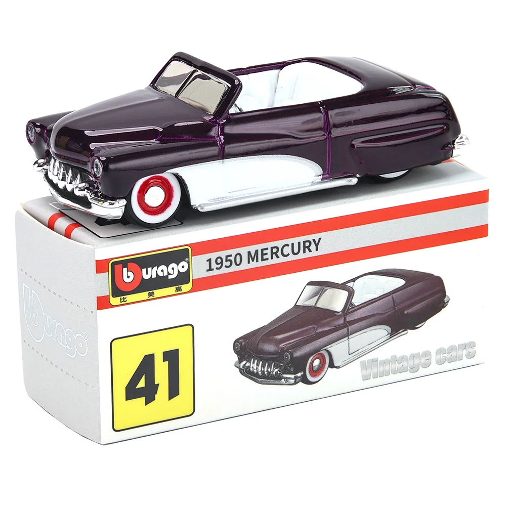 Bburago1:64 1950 Mercury Multiple Model Small Collection Car Alloy Model Toy Gift Scene Decoration Classic and Exquisite