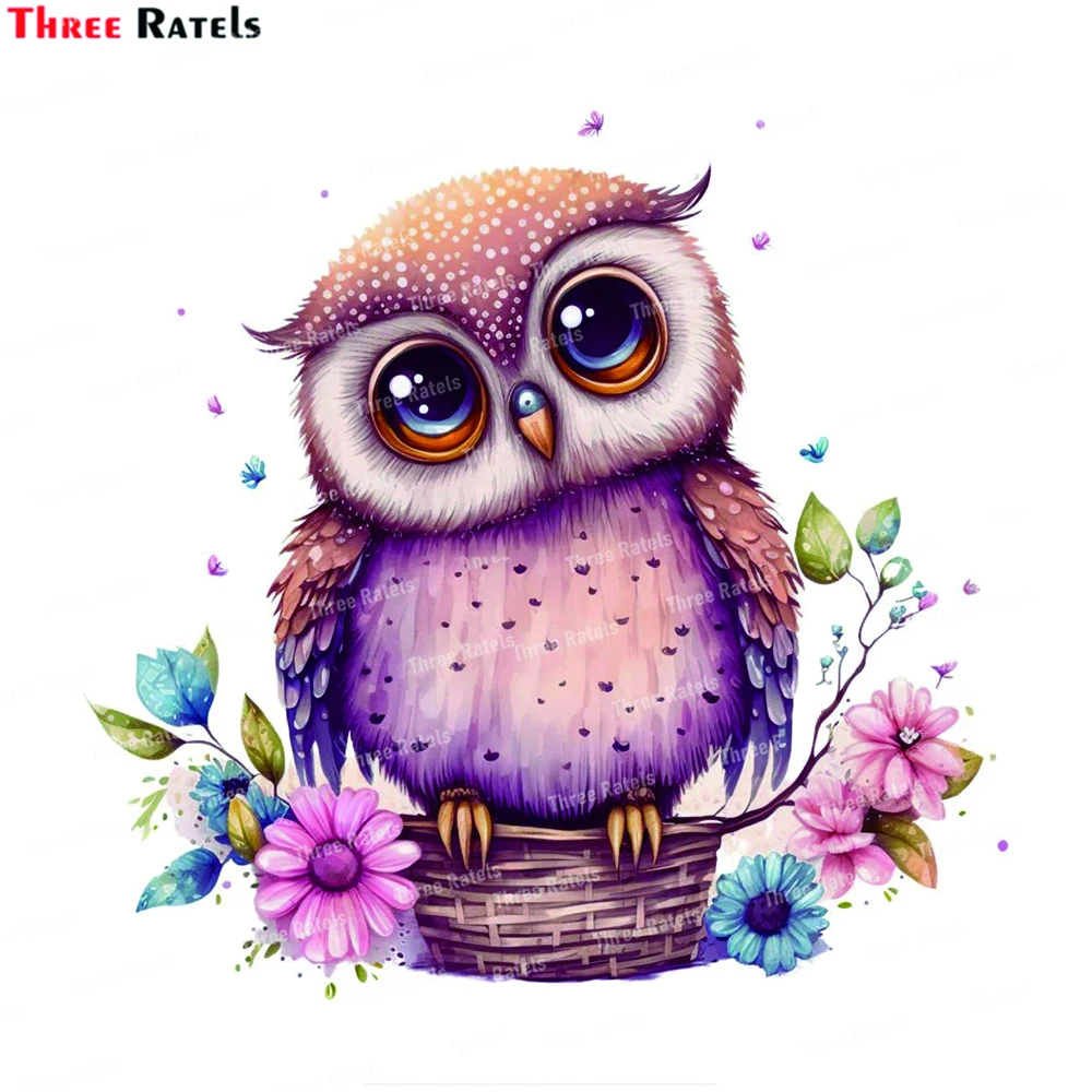 Three Ratels K787 Personality Interestingly Car Sticker Hand-painted Owl PVC Waterproof Sunscreen Anti-UV Reflective Decal