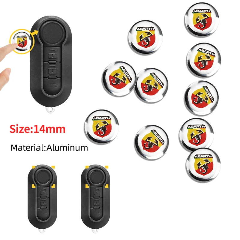 Car Remote Key Sticker Aluminum Emblem Decoration Decal For ﻿Abarth LEXUS JEEP Citroen Alfa Romeo Mercedes Benz Volkswagen