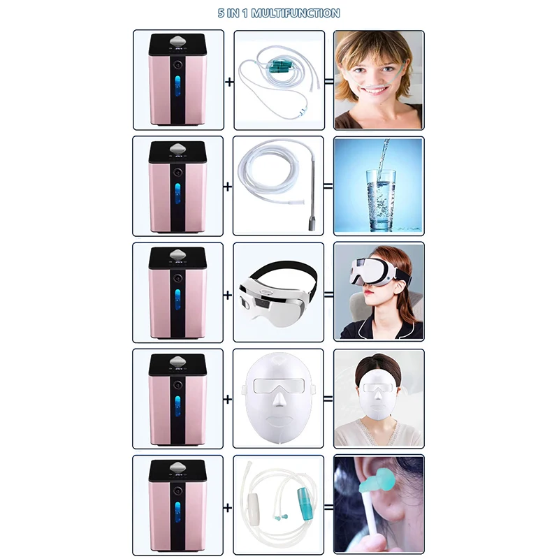 900ML Hydrogen Inhalation Machine with PEM Water Ionizer HO Mixed Pure H2 Gas Generator Maker Cellular Repair at Home Office