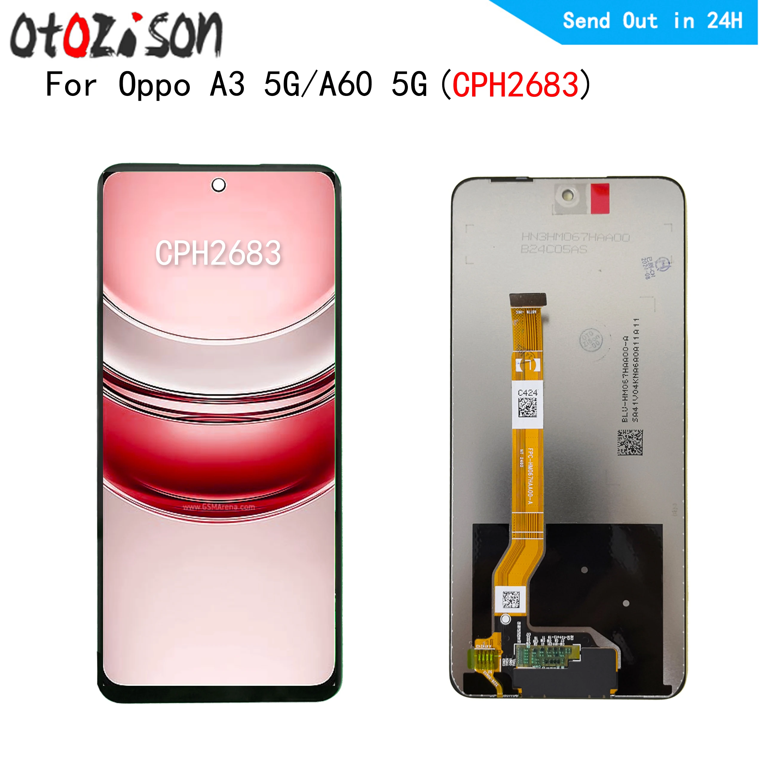 Para oppo a3 5g display lcd tela ips para oppo a60 5g cph2683 display lcd painel de toque digitador com montagem quadro