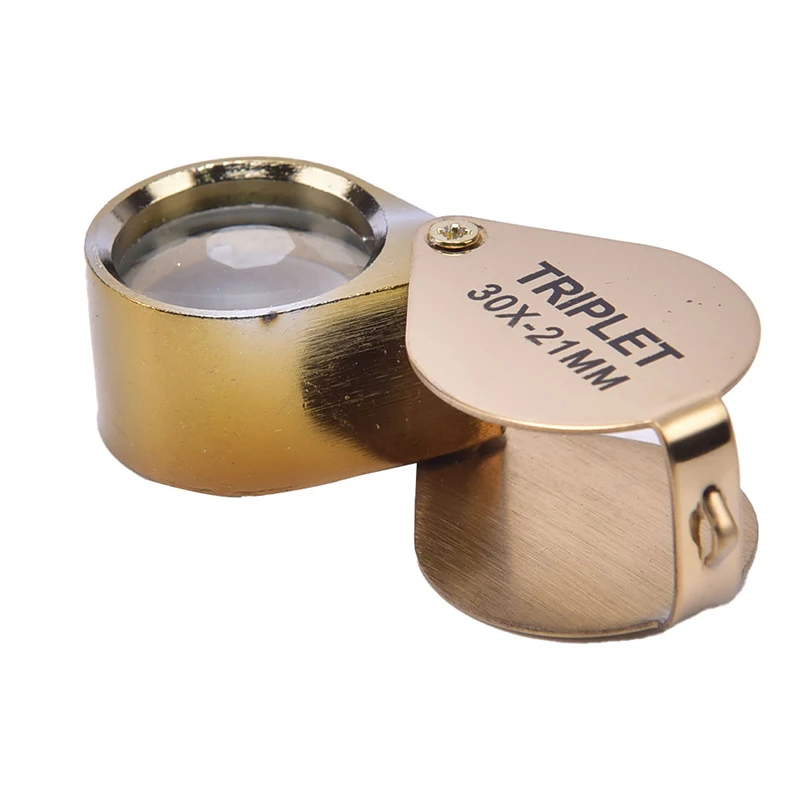 30X Jewelers Loupe Magnifier Foldable Metal Case for Gemstone Coin Antique Identification Portable Jewelry Magnifying Glass
