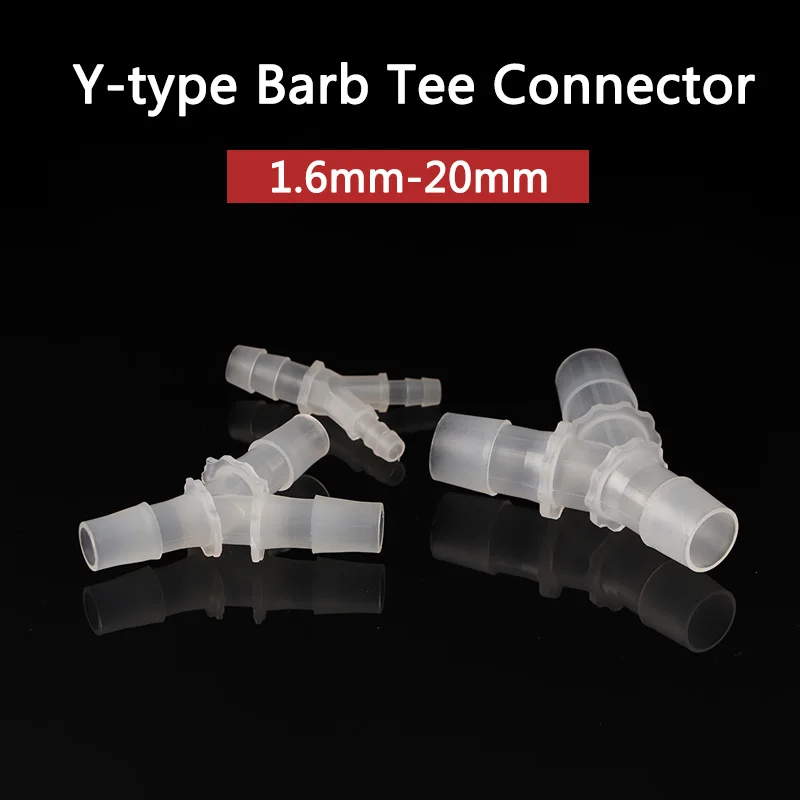 1-5pcs 2.4/3.2/3.5/4.8/7.9/11.1/12.7/14.2/15.8mm Equal Y-Type Connector Plastic Pipe Sppliters Fish Tank Air Pump Hose Connector