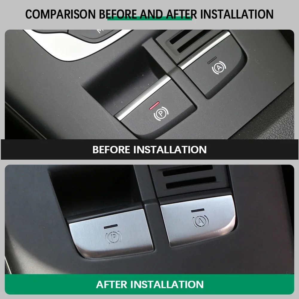 2Pcs Electronic Handbrake Hand Brake Switch Trim for Audi A3 8V 2013 - 2019 Car Stickers Accessories