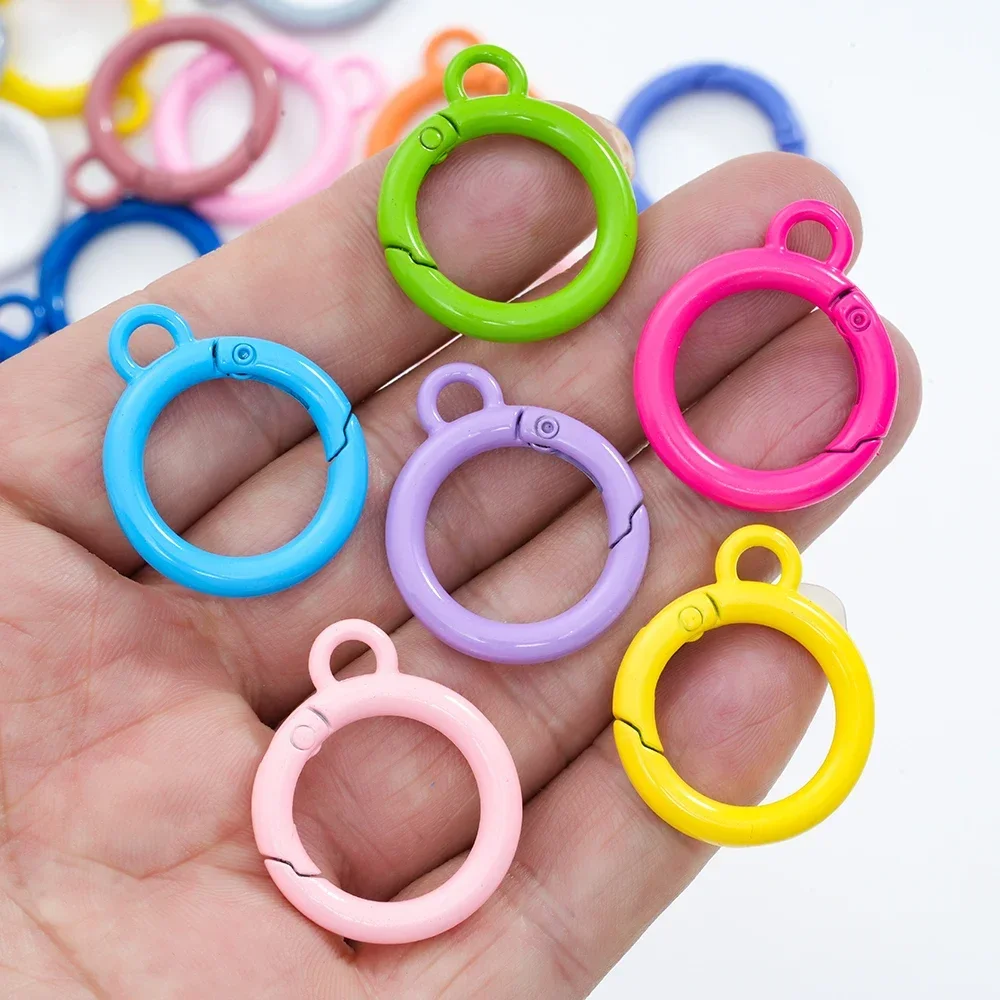 

5pcs Metal O Ring Spring Clasp Openable Round Carabiner Keychain Clips Hook Dog Chain DIY Jewelry Buckle Connector
