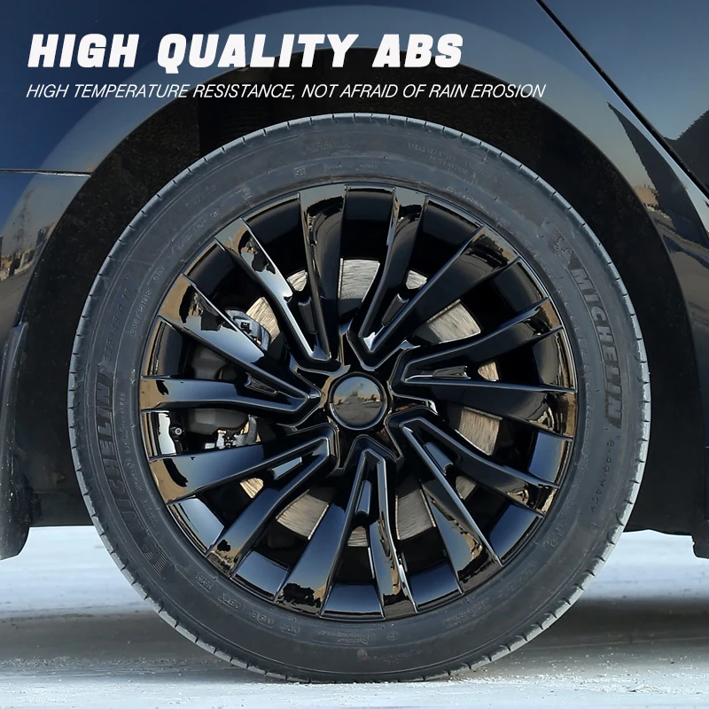 4PCS HubCap Car 18 Inch for Tesla Model 3 Highland 2024 Replacement Wheel Cap Automobile Full Rim Cover Accessories Wheel Cover