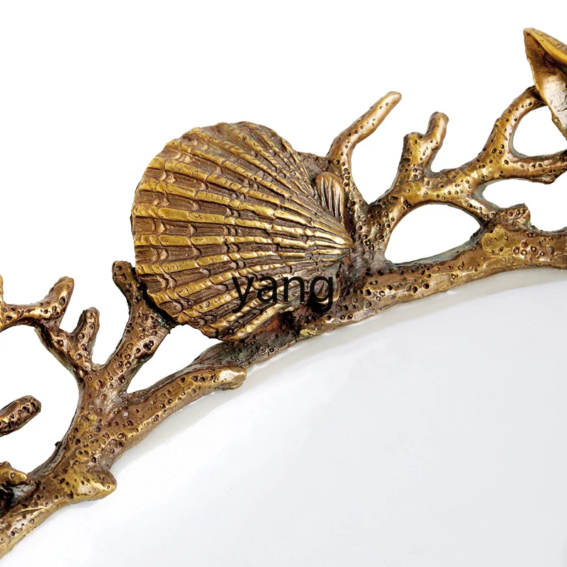 lmm  Ceramic Inlaid Copper Creative Wall Decoration Wall-Plate High-End Home Plate Pendant