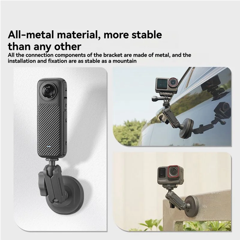 -A96Z Universal Metal Arm Clamp Bracket For Gopro Magnetic Camera Mount Magnetic Suction Base For DJI Insta360