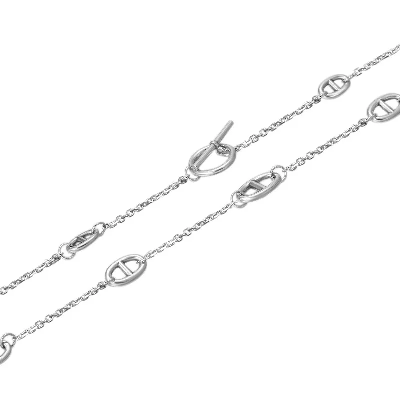 sterling silver personality men\'s and women\'s necklaces simple and cool wind Japanese style men\'s bracelet all-match thin chain