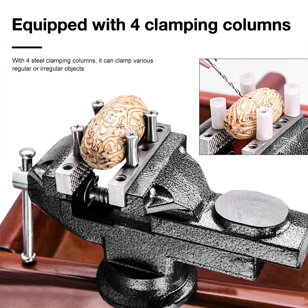 Imagem -03 - Multifunctional Bench Vise Jaw Width 360 Graus Swivel Ferro Fundido Tabletop Heavy Clamp Preto e Azul Randomly Shipped 10 mm 60 mm 70 mm