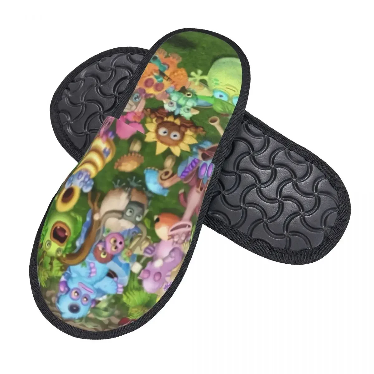 My Singing Monsters Music Game Anime Cartoon House Slippers Women Comfy Memory Foam Slip On Spa Slipper Shoes