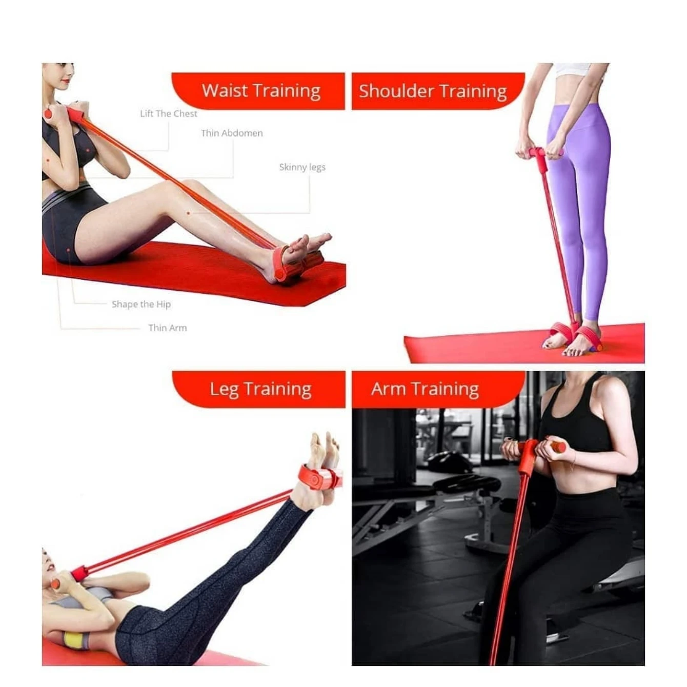 A quattro pedali a sei pedali pull-on sit-up aid Skinny Belly Fitness yogi utilizza una corda di tensione pull-on pull-on