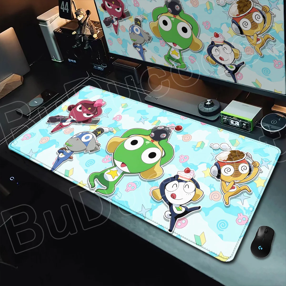Office Tabletop Notebook Keyboard Mat Large Anime Keroro Gunsou Pattern Mousepads Cute Anime Locking Edge Natural Rubber Carpets