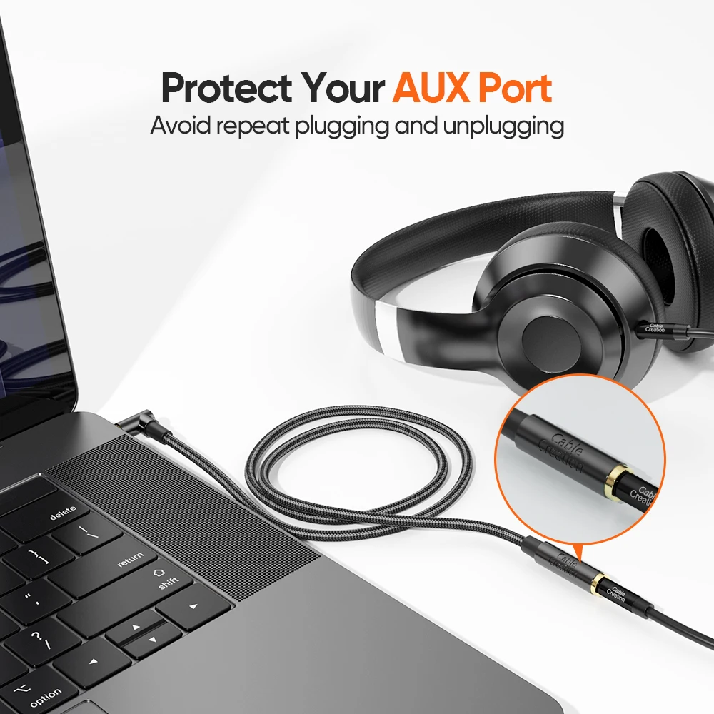 CableCreation TRRS 3.5mm Headphone Extension Cable with Microphone Right Angle Male to Female Gold Plated Audio Cable for Gaming