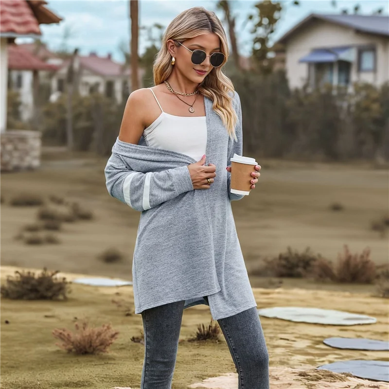 

Sturdy Women's Open Front Cardigan Shirt Long Sleeve Coat