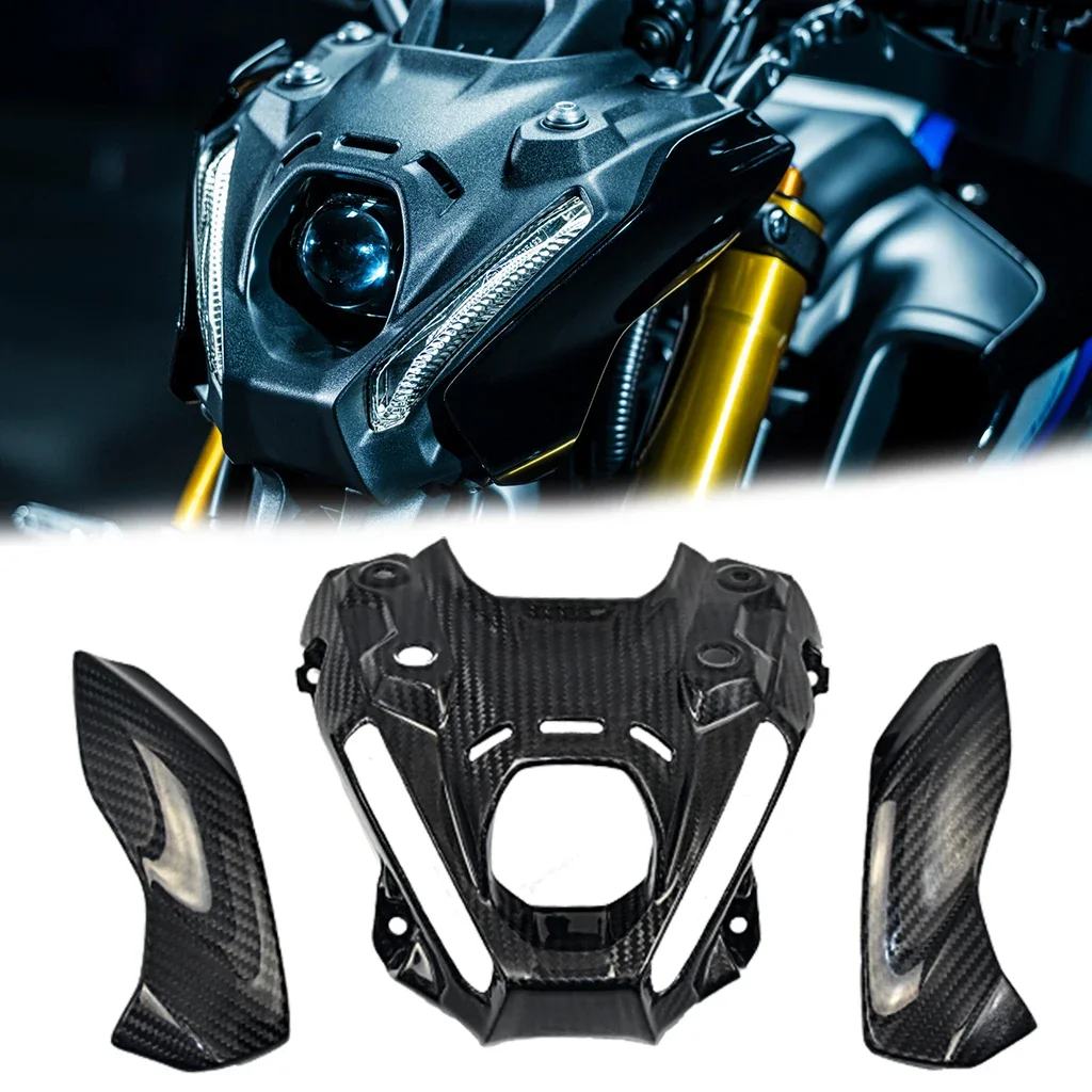 

For YAMAHA MT-09 MT09 FZ09 FZ-09 2021 2022 2023 Motorcycle Modified Carbon Fiber Front Nose Headlight Bracket Cover Fairing Cowl