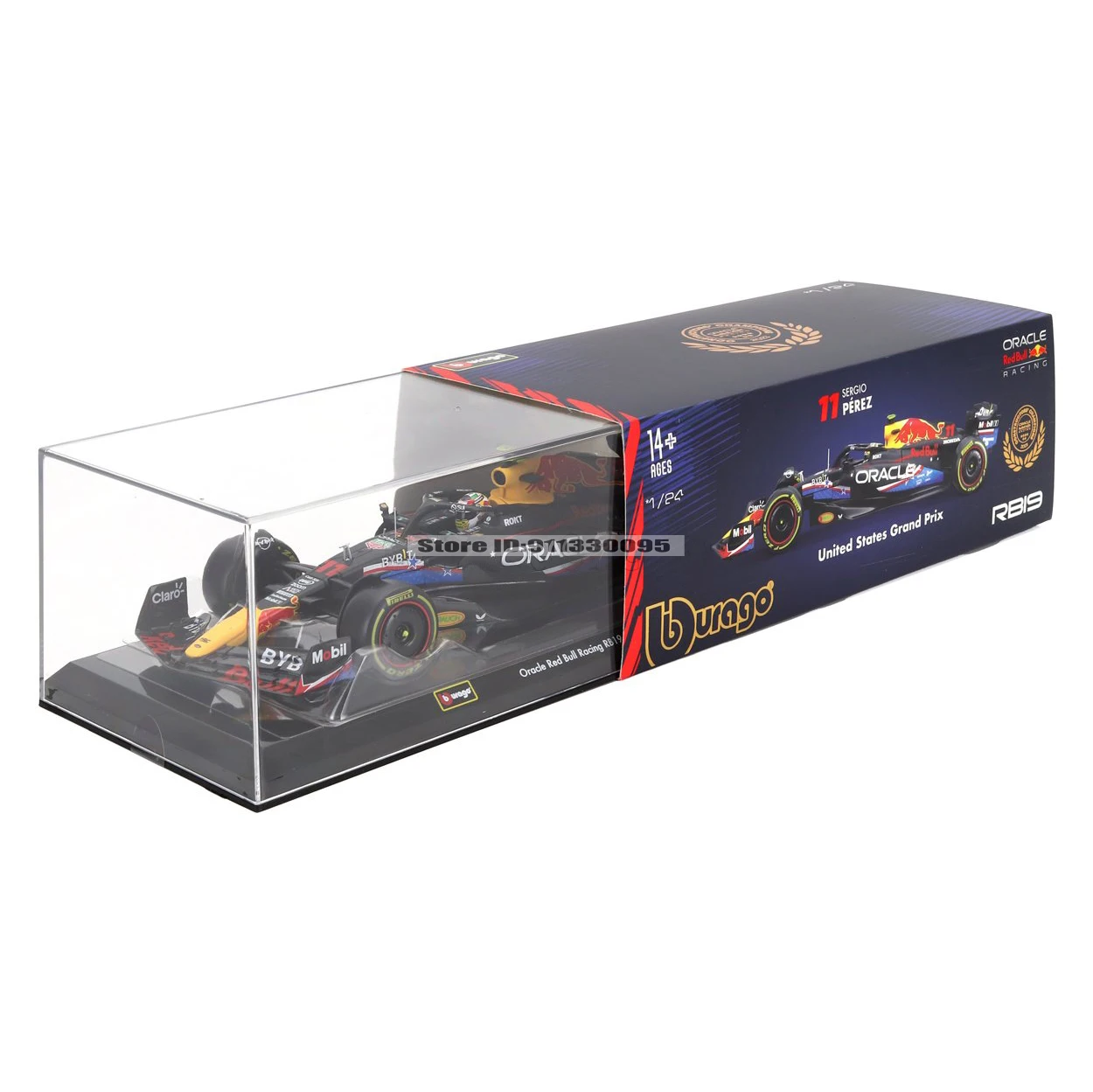 Bburago 1:24 F1 2023 Red Bull RB19 Amerikanische Rennstrecke # 1. Vestappan # 11 Perez Legierungs-Automodelle, Dekorationsstücke, Sammlerstücke, Spielzeug – Detail 10