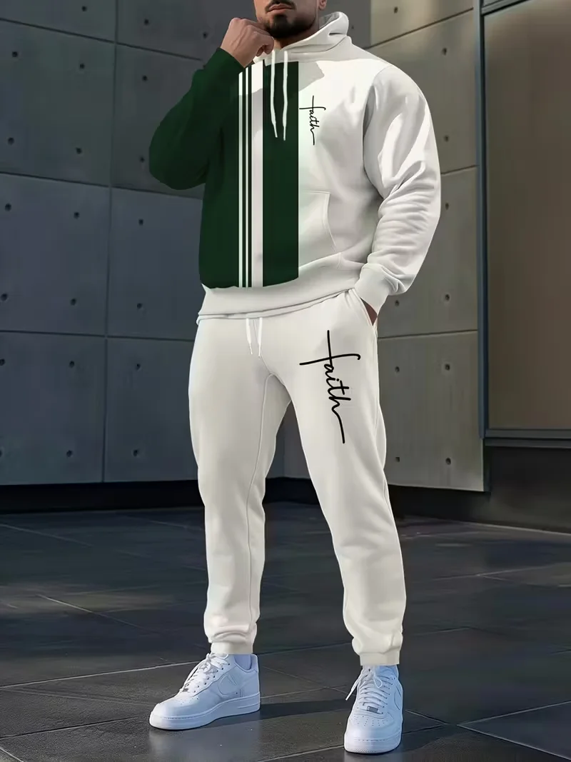 

Осенне-зимний мужской комплект с капюшоном, мужские толстовки, брюки, комплекты уличной одежды, спортивный комплект, удобные толстовки, комплект из 2 комплектов, спортивные костюмы