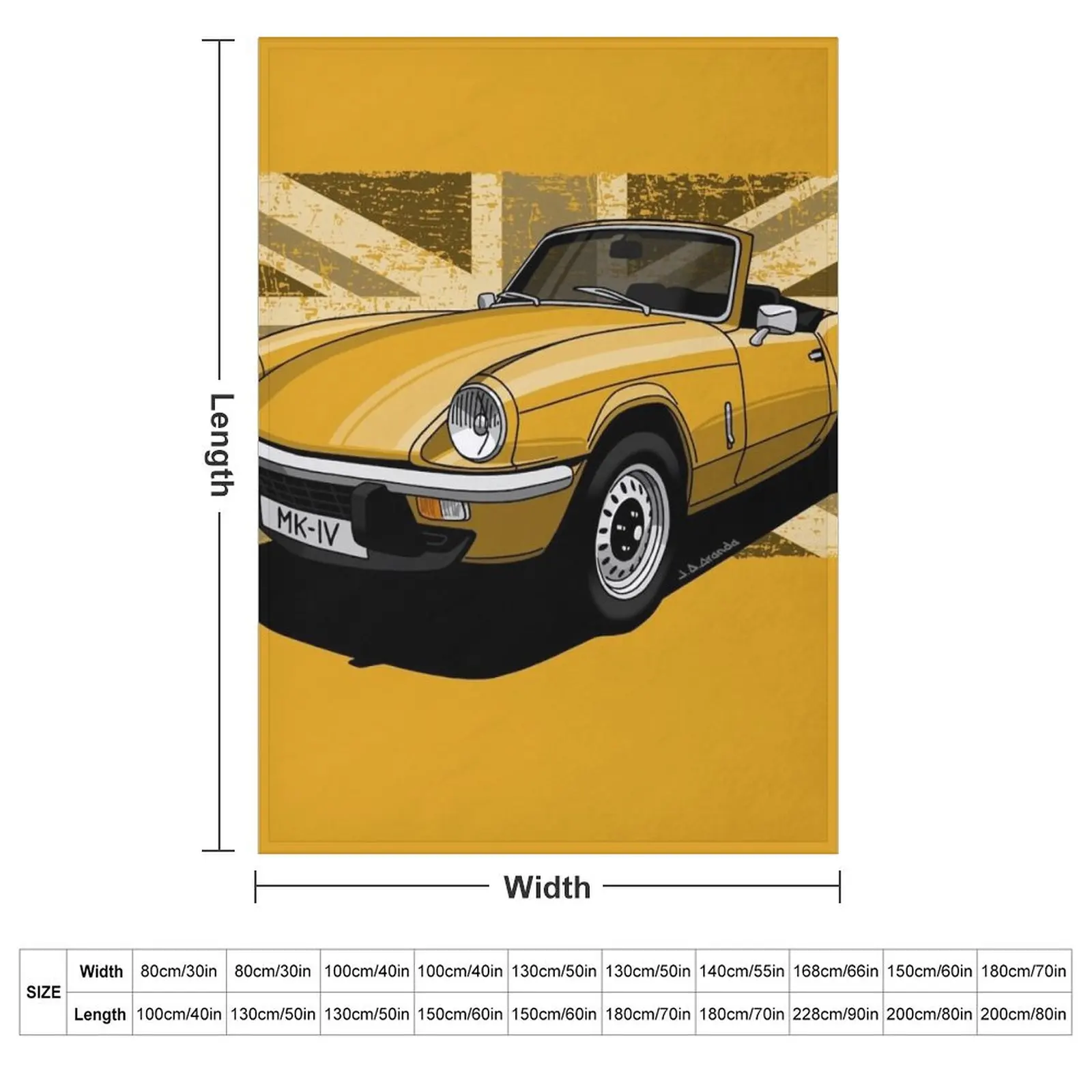 The coolest English roadster ever! Throw Blanket warm winter Cute valentine gift ideas Heavy sofa bed Hair Blankets