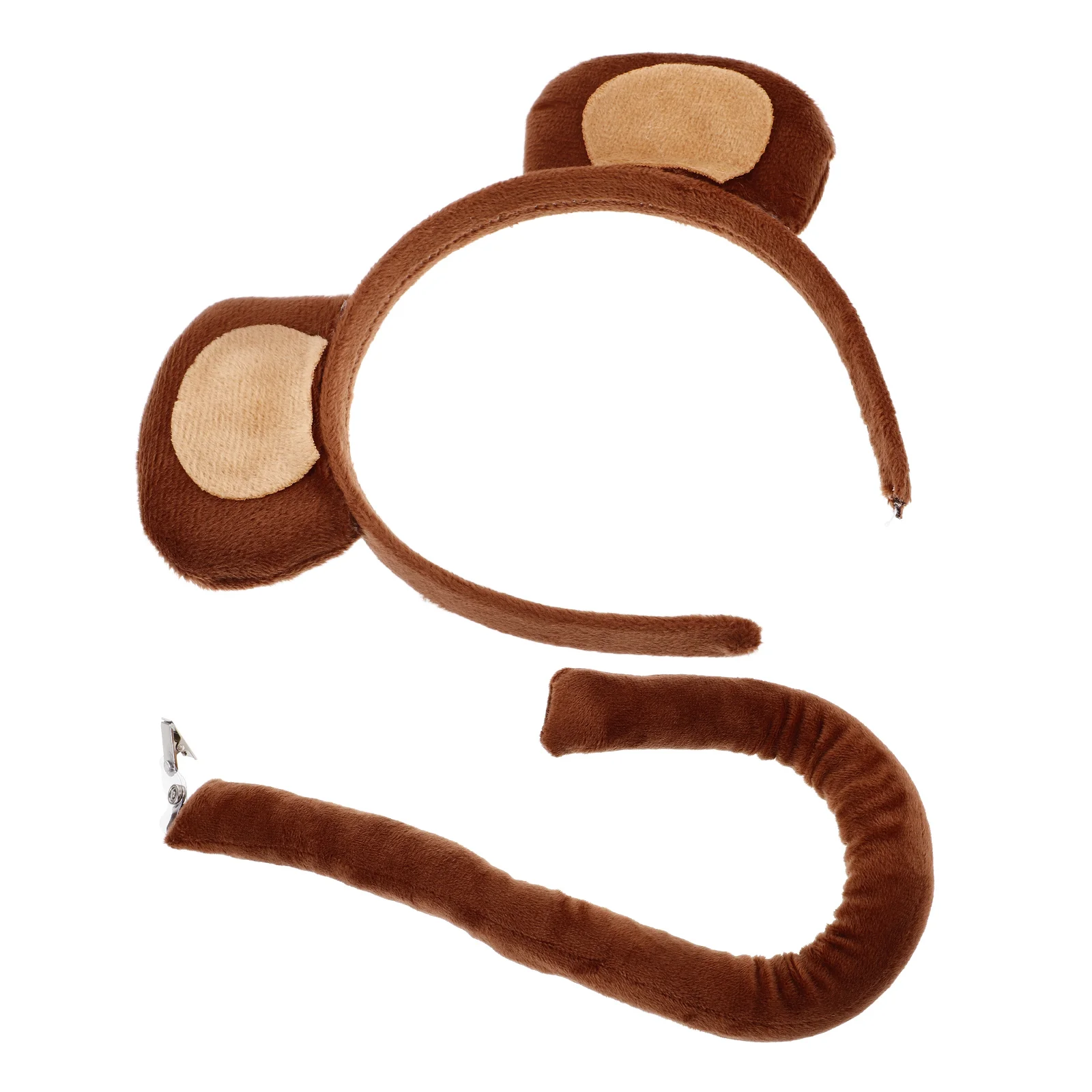 1 Set Monkey Ears Headband Tail Costume Accessories For Jungle Party Cosplay Halloween Fancy Dress Animal Role Play Props