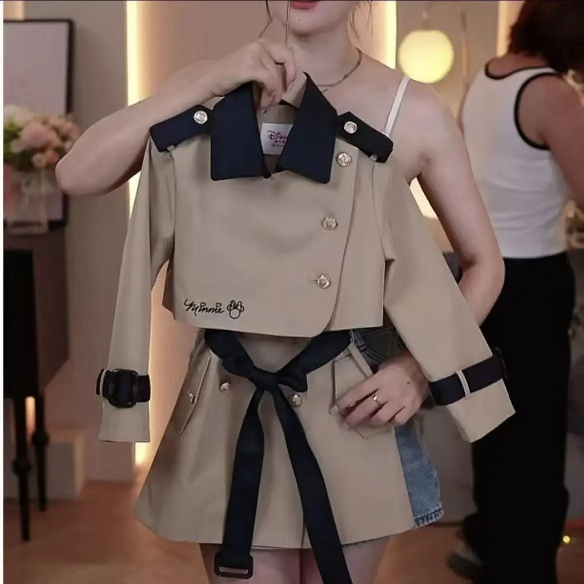 

Girls' Korean Style Casual Windbreaker Two-Piece Set Spring Autumn New Style Children's Dress Jacket Kids Outfit