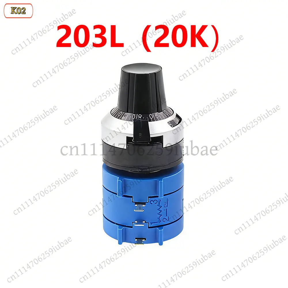 3590S-2 Precision Multiturn Potentiometer 10 Turn Adjustable Resistor + 1PC Turns Counting Dial Knob 6.35mm Shaft