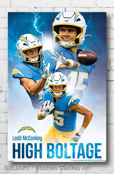 

LOS ANGELES CHARGERS - LADD MCCONKEY 25 Canvas Poster Custom Size Available Room Decoration Home Decor Wall Art