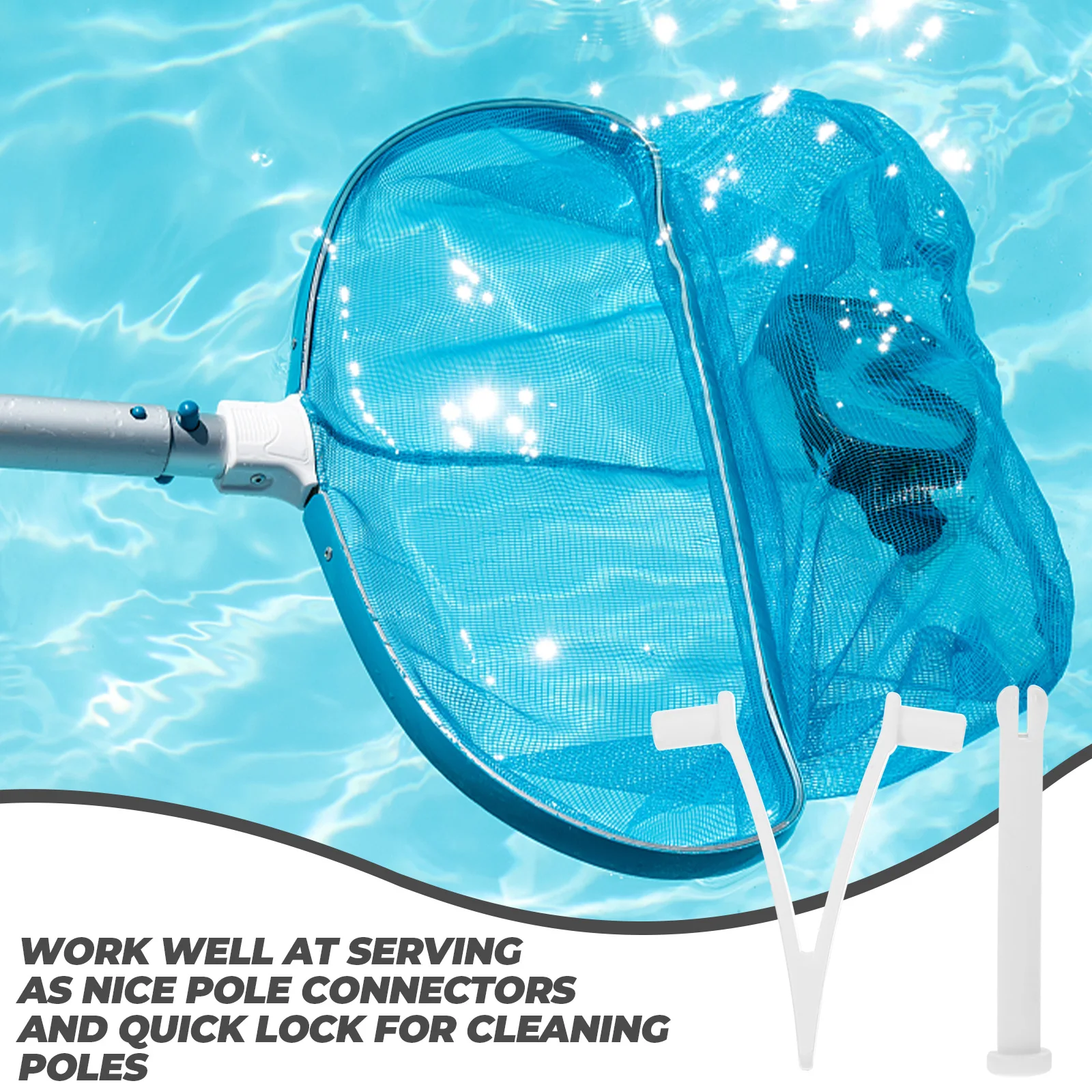 

5 Sets Pool Latch Clips V Clip Skimmer Rake Premium Sturdy Materials Long Lasting Use Easy Installation Pool Water Park