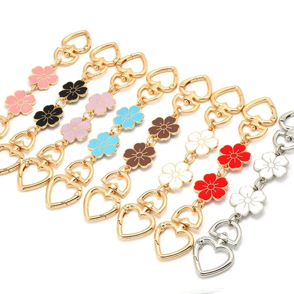 Fashion Metal Extended Chain Versatile Shoulder Strap Extension Crossbody Bag Chain Epoxy Flower Extension Chain Underarm Bag