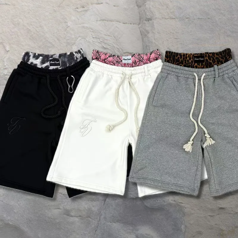 

Уличная одежда с двойной талией и вышивкой букв, шорты в стиле ретро в стиле хип-хоп Y2K, свободные повседневные шорты в стиле Харадзюку с завязками до середины талии