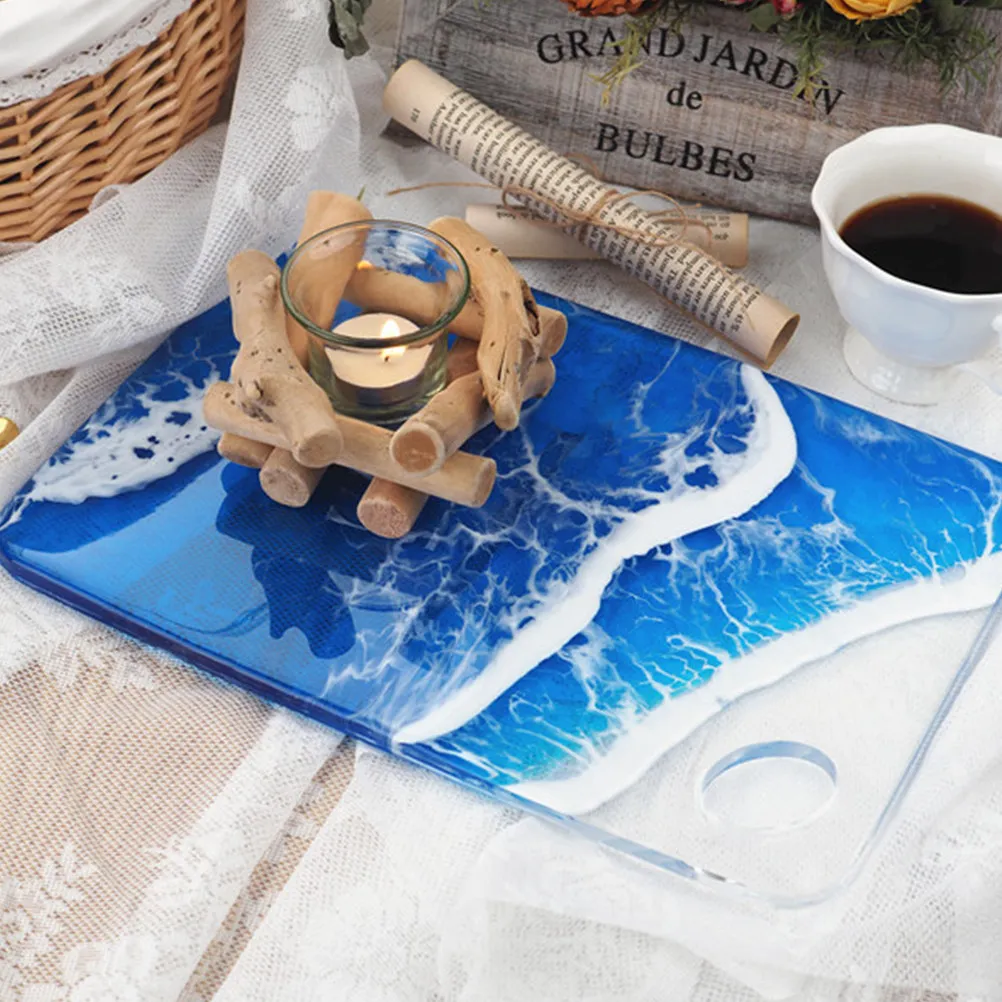 

1 шт. силиконовая форма для подноса из кристаллической смолы, прямоугольная, для самостоятельного изготовления, для хранения и сервировки, с отверстием для подвешивания, креативный инструмент