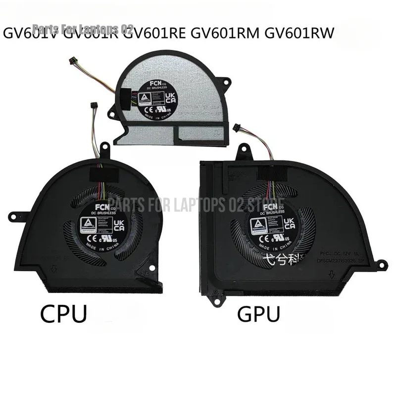 L+New  Replacement Compatible CPU+GPU Cooling Fan for Asus ROG Zephyrus NR2203 GV601 GV601RM series