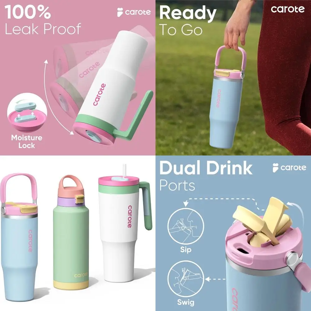 

Triple Set of Insulated Stainless Steel Water Bottles with Leak-Proof Tech, Car Holders, and Scratch-Resistant Travel Tumblers f