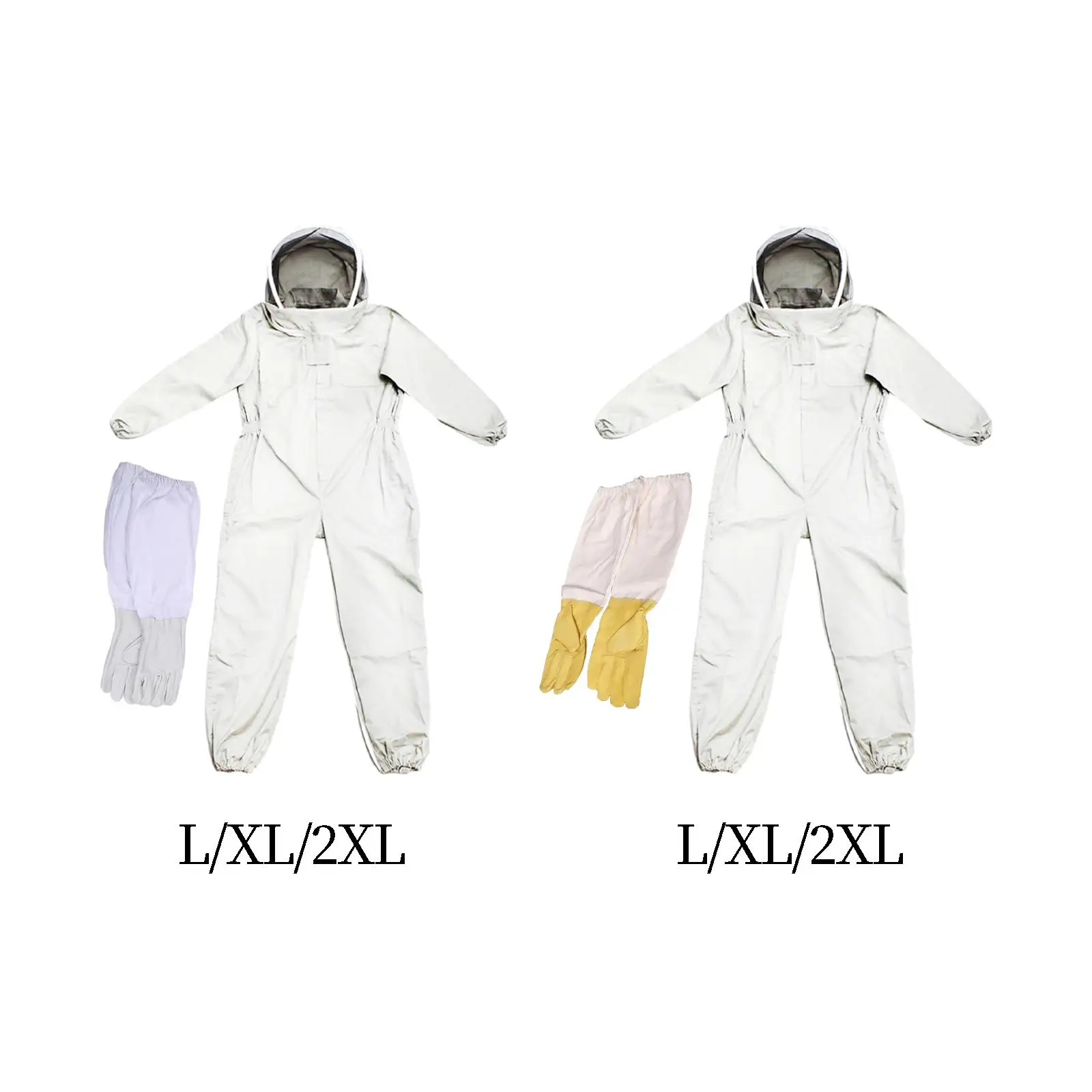 Beekeeping Protective Suit with Gloves Jumpsuit Beekeeper Suit Protective Equipment Farm Smock Suit for Backyard Outdoor Indoor