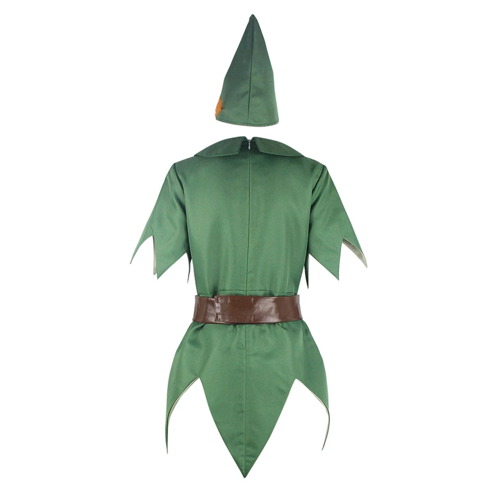 Fato Pan Cosplay para Homens e Mulheres, Macacão, Chapéu, Cinto, Traje Disfarçado, Festa Carnaval Halloween