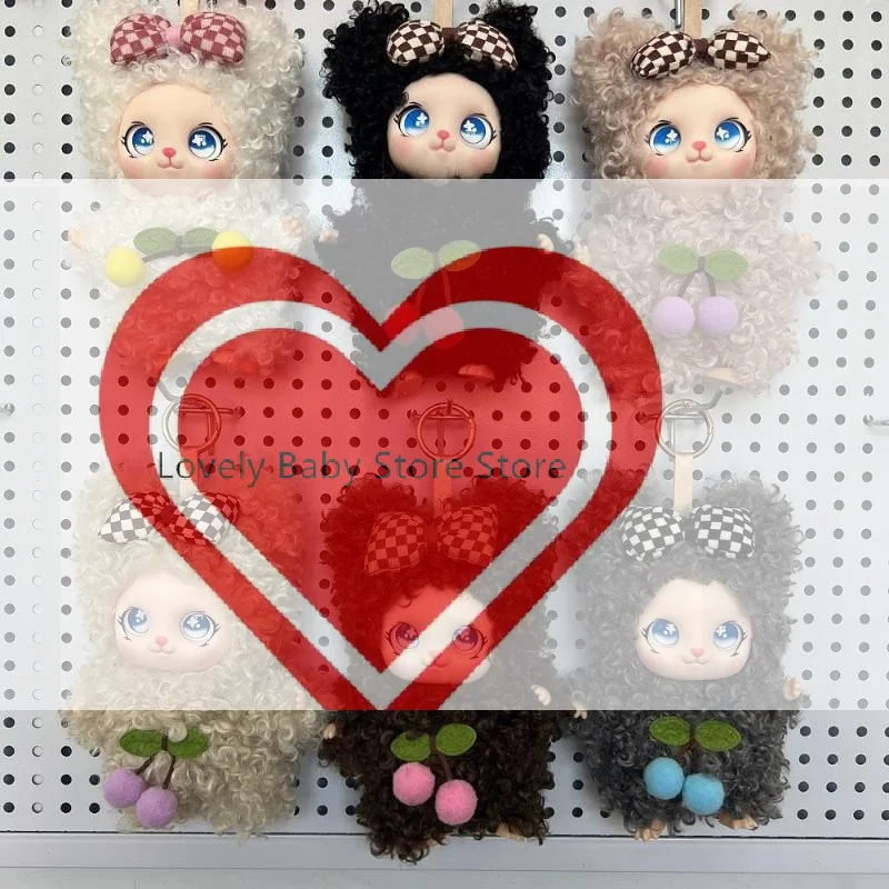 

【BS】Cute Bowknot Vinyl Face Plush Doll Pendant Keychain Backpack Hangings Decoration Gifts