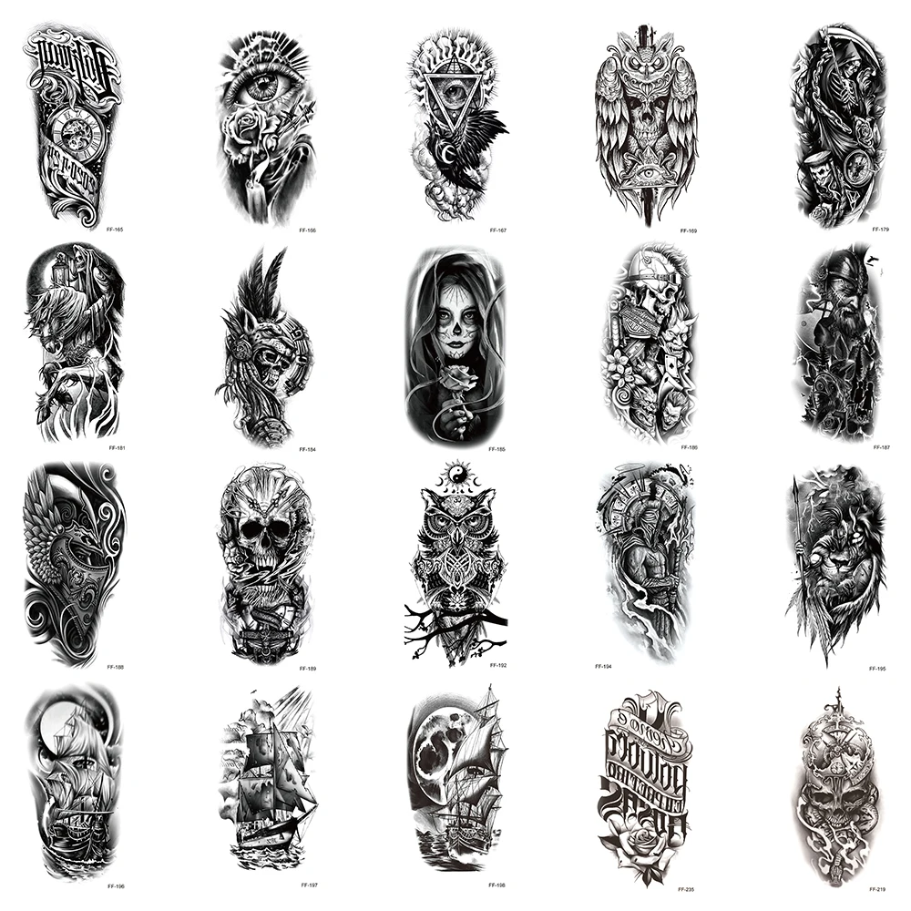 

20Pcs/Set,Waterproof Temporary Fake Tattoos Stickers,Water Transfer Decals,Eye of Light,Skull,Ghost Ship,Body Art for Man Women