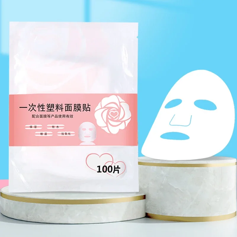 Película plástica desechable para la cara, mascarilla limpiadora de cara completa, pegatinas para el cuello, papel transparente, máscaras de PE, herramienta saludable de belleza Facial