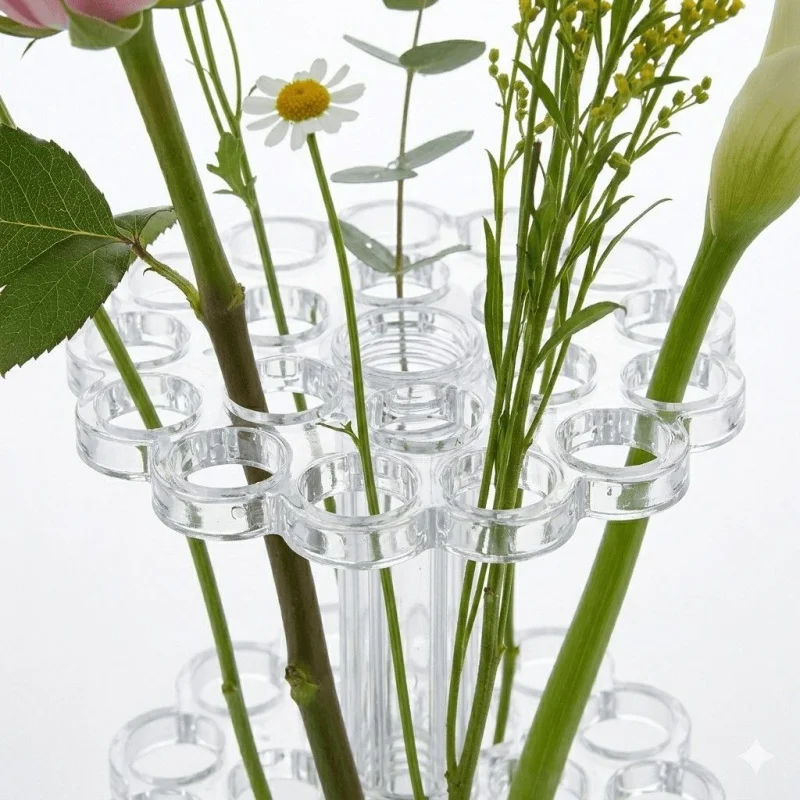 2Pcs Multi-hole Floral Arrangement Fixing Spiral Vase Positioning Bracket, Bouquet Fixing Tool for Home and Wedding Floral Decor