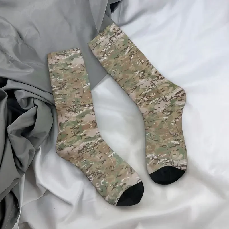 Y2K Winter Warm Crazy Design Women Men Multicam Military Army Camo Camouflage Breathable Basketball Socks