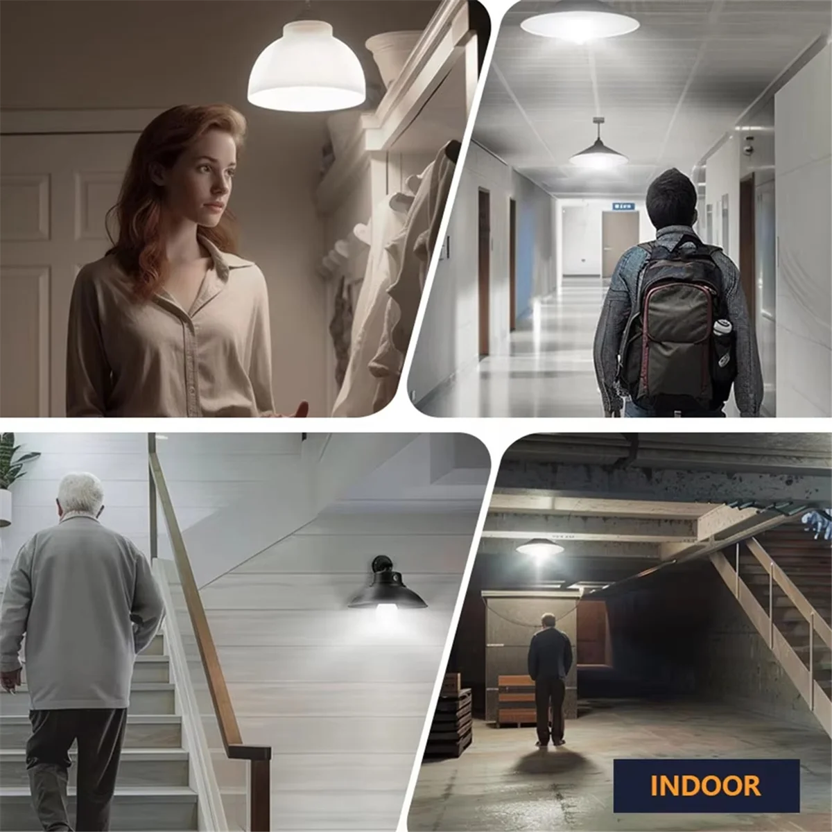 FZFZ 2 個 E27 モーションセンサー LED 電球 220V スマート電球夜間作業センサーポーチ階段ガレージセキュリティライト用