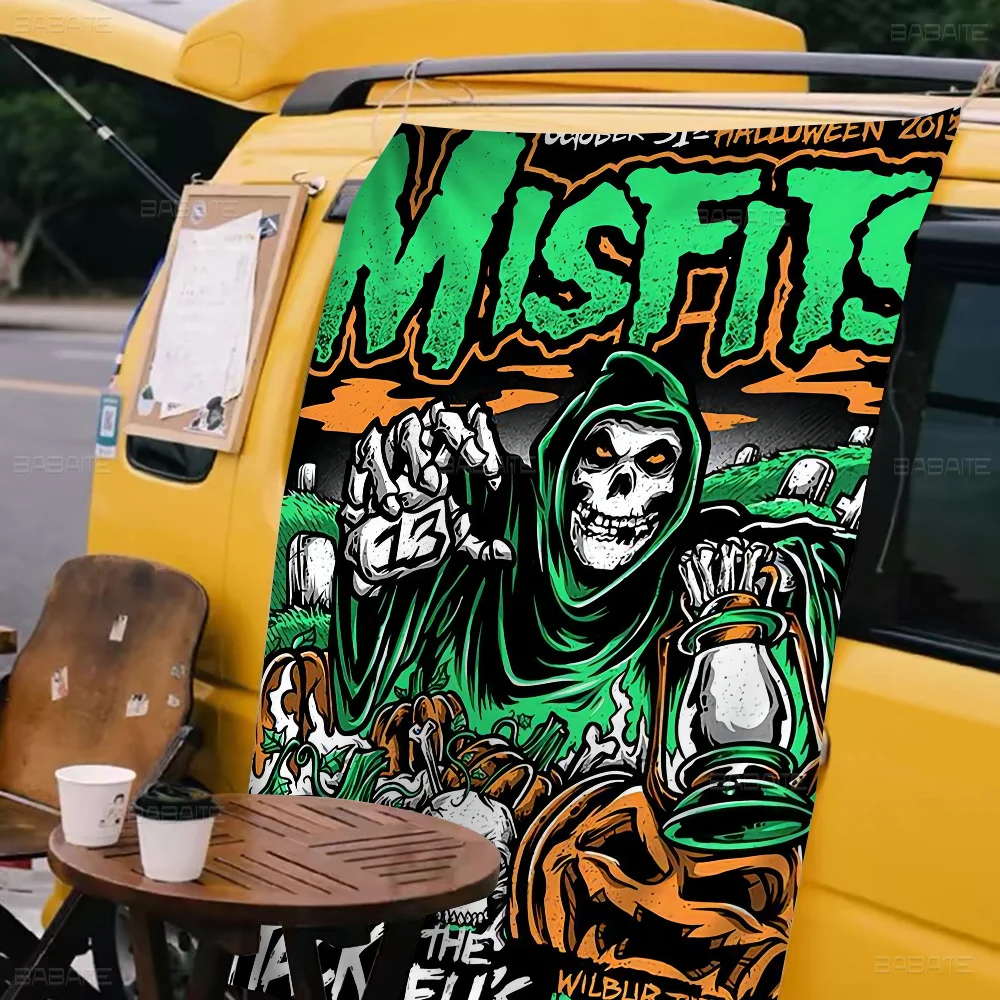 

Misfits Hot Poster Horror Punk Rock Music Creative Pattern Hanging Flag Polyester Printed Banner Hand Pulled Flag