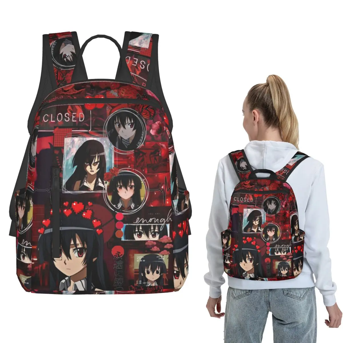 

Akame Ga Kill Anime Backpack Large Capacity Kids BookBag School Bag Shoulder Bags for Men Women