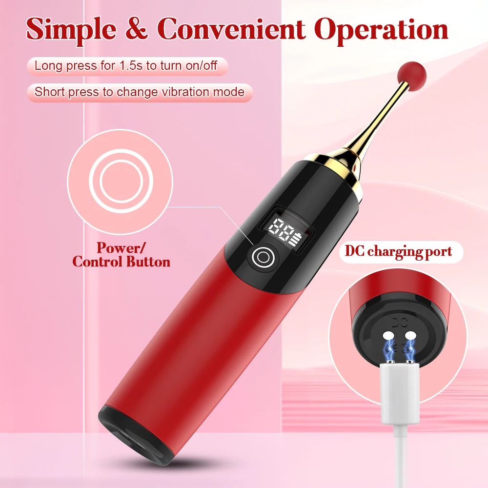 LCD Orgasm Pen Vibrator 12 Mode Vibrating G-Spot Female Clitoris Nipple Stimulator Portable Massager Adult Sex Toys For Women 18