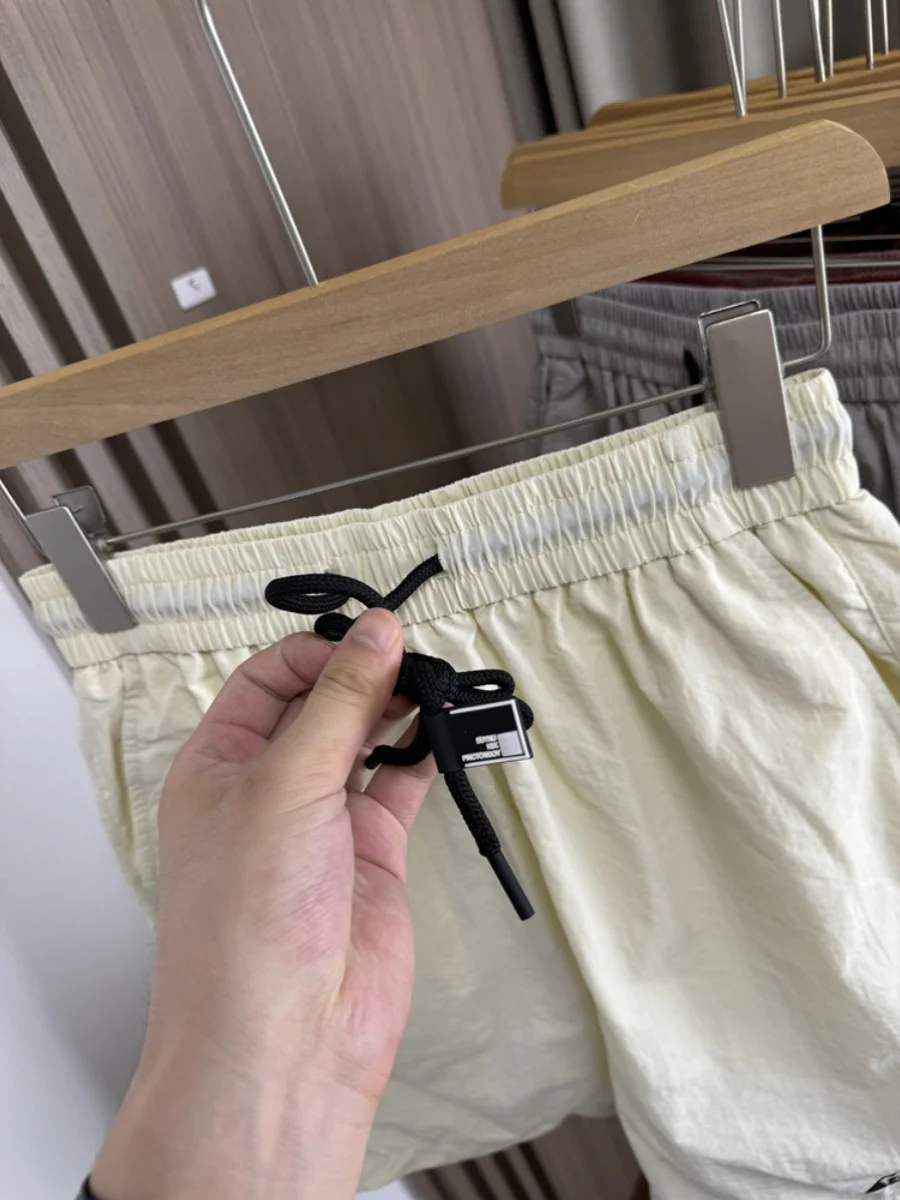 Outdoor Men's Qui Dry Sports Casual Beach Five-Quarter Pants Elastic Waist with Belt Pure Color Straight Leg Youthful Energ...